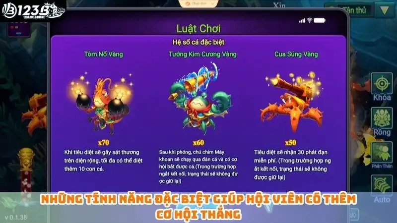 Những tính năng đặc biệt giúp hội viên có thêm cơ hội thắng