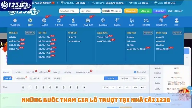 Những bước tham gia lô trượt tại nhà cái 123B